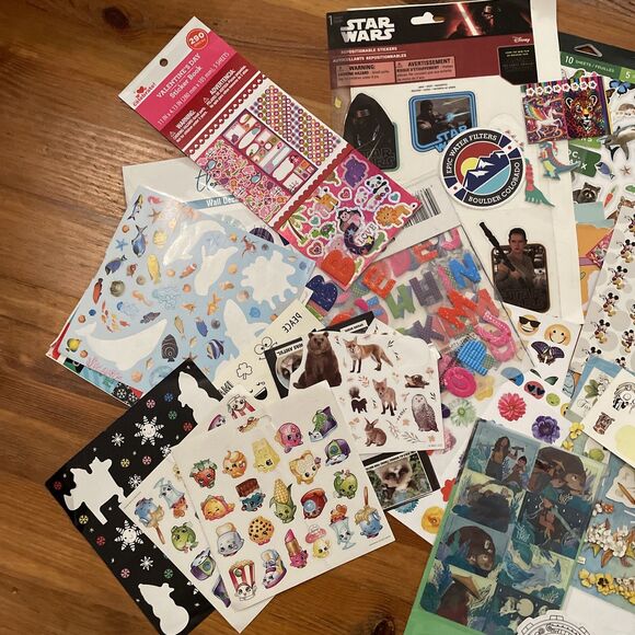 Mixed lot of 1000+ Stickers Partial Full New Disney Star Wars Cats Christmas - Picture 2 of 16